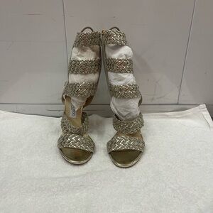 Jimmy Choo Gold Woven Women's Sandals